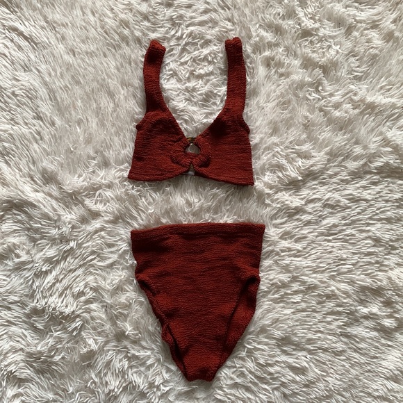 NWT Hunza G Nadine set in metallic chestnut - Picture 5 of 8